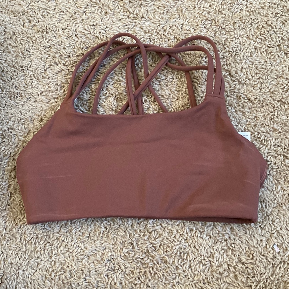 Athleta Hyper Focused Strappy Sports Bra - brown  tawny rose